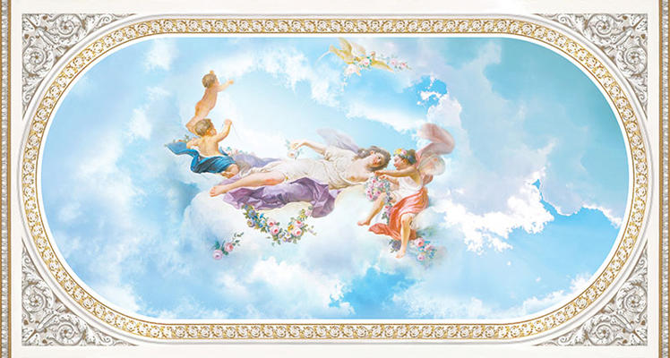7020 | Потолочная фреска с ангелами